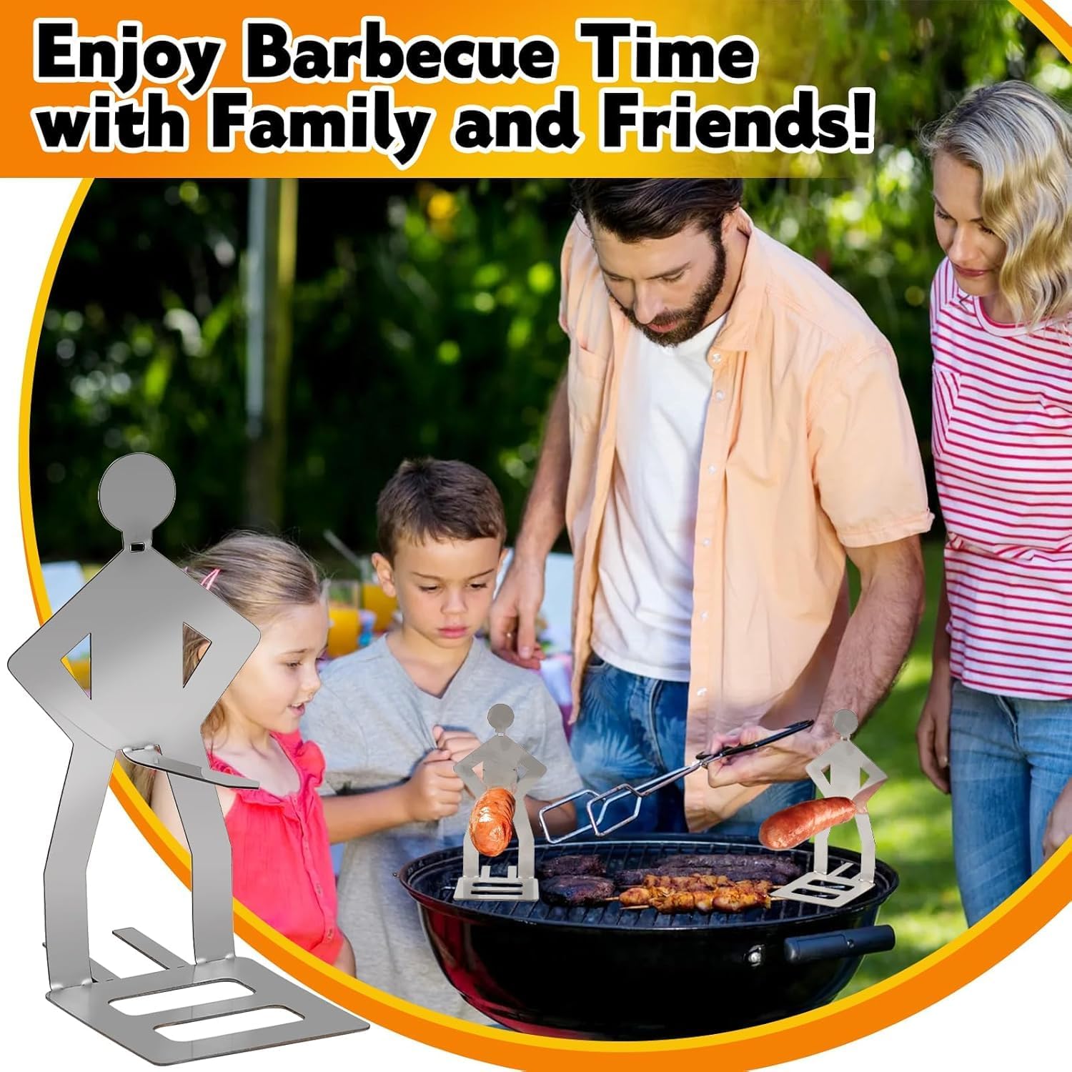 Funny BBQ Stand Man Hot Dog Holder