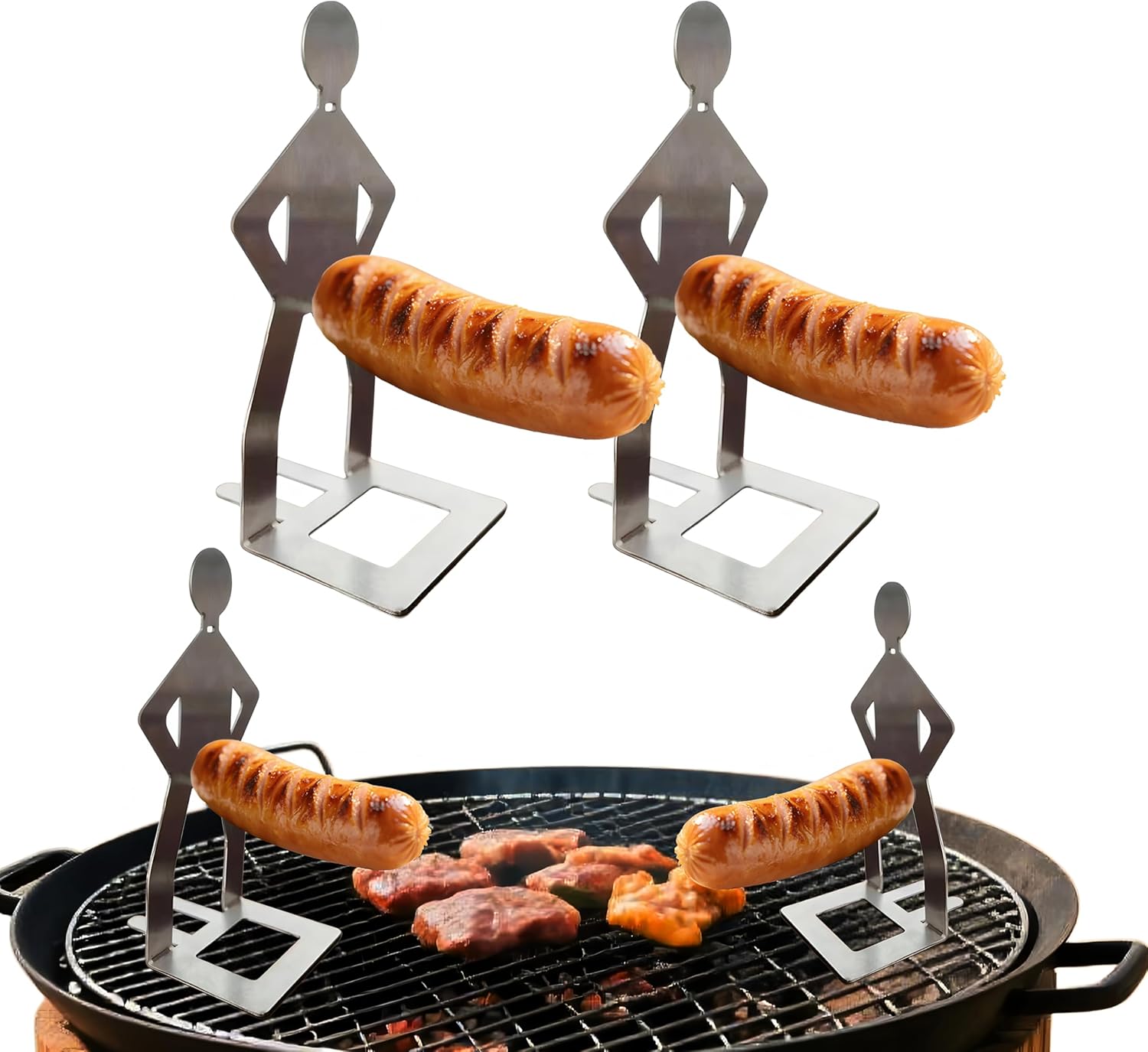 Funny BBQ Stand Man Hot Dog Holder