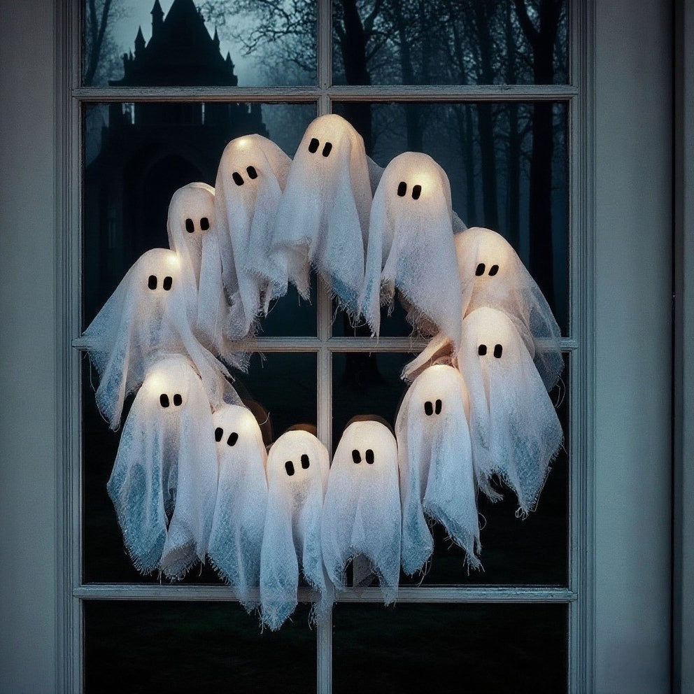 🏆Flash Sale⚡50K+ SOLD! Almost Gone💥Lit Ghosts Wreath