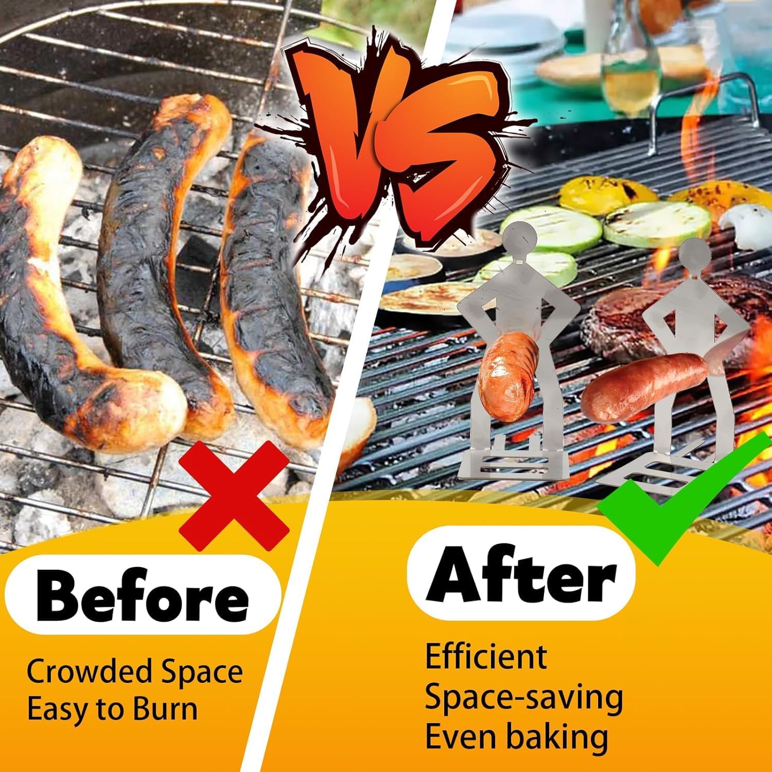 Funny BBQ Stand Man Hot Dog Holder