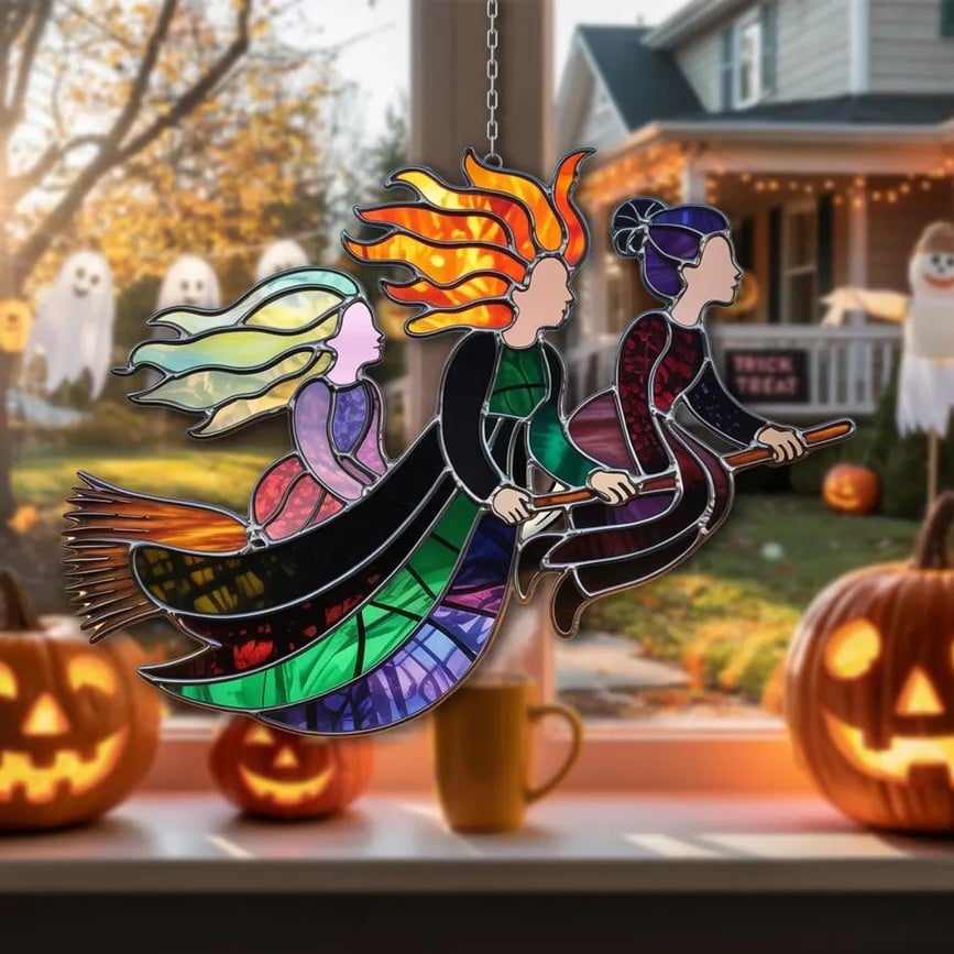 🔥Last Day: BUY 3 GET 1 FREE - 🧙🧹Halloween Witch Suncatcher